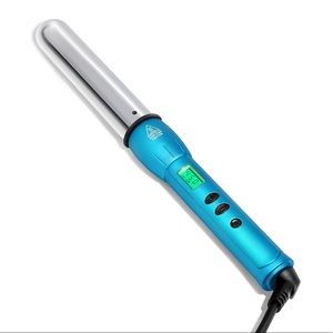 Reposting NuMe Vibrant Blue Curling Wand with Silver Barrel